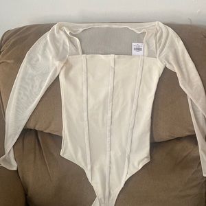 Sheer crotch snap shirt